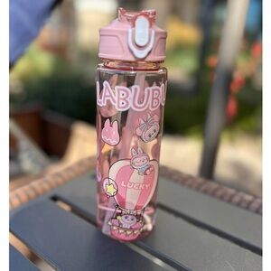 Labubu Kids Water Bottle  Cartoon Design, Clear Plastic Drink Container 700 Oz